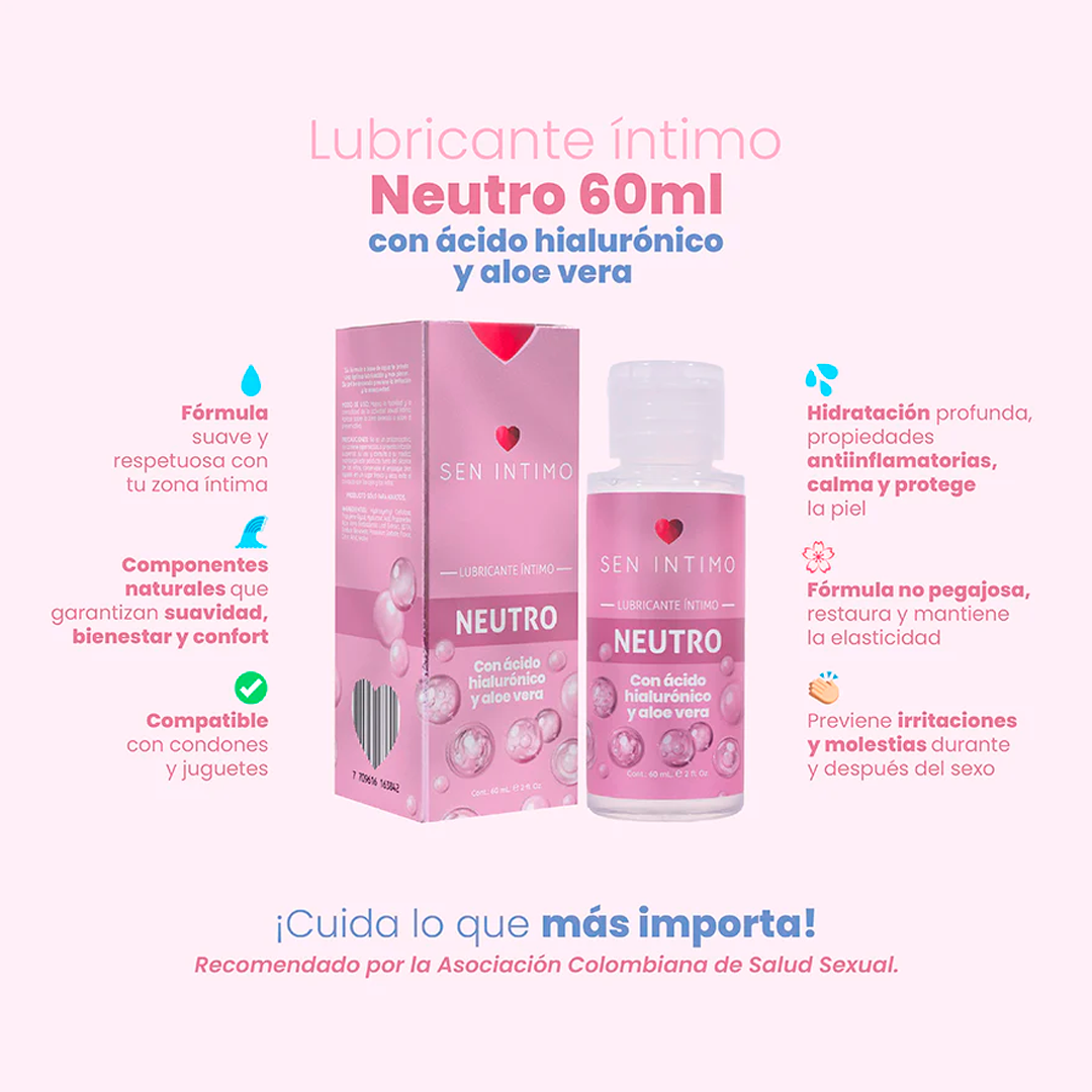 Lubricante Neutro con Ácido Hialurónico y Aloé x 60 ml