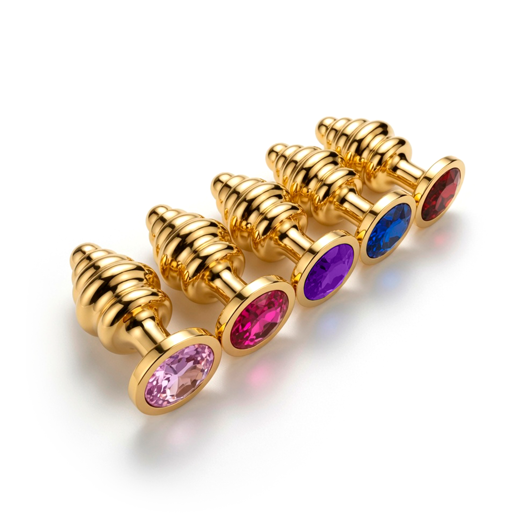 Plug anal - Tree dorado con joya