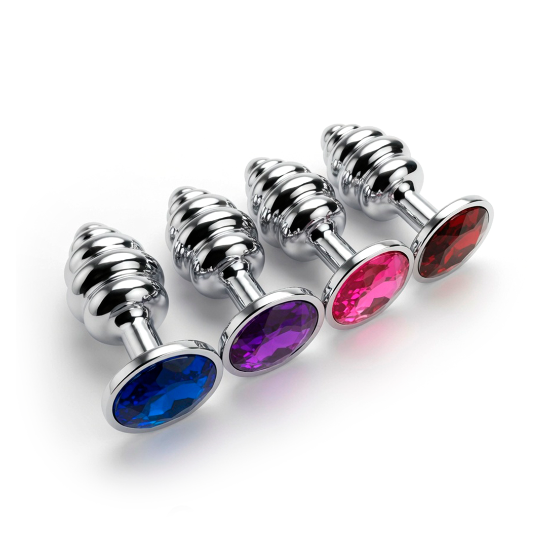 Plug anal - Tree plateado con joya